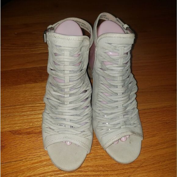 Sam Edelman Holly tan leather block Peeptoe Heels - Picture 2 of 8